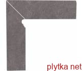 Плитка Клинкер TAURUS GRYS цоколь двухэлементный лестничный левый структурный 30x8,1x1,1 серый 300x81x0 матовая